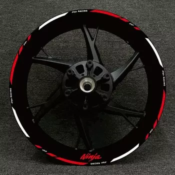 Светоотражающая наклейка для мотоцикла Kawasaki, 17 дюймов, наклейка на ступицу колеса, декоративный логотип ниндзя 125, 250, 300, 400, 650, 10R, 14R