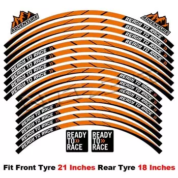 Светоотражающая наклейка на колесо мотоцикла, наклейка на обод для мотокросса, полоса 21 дюймов, 19 дюймов, 18 дюймов, 17 дюймов, для KTM 1290 SUPER ADVENTURE Adv990 1190 890 790