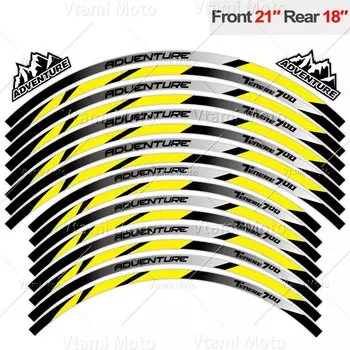 Светоотражающая наклейка на колесо мотоцикла, полосатые наклейки на обод мотоцикла Tenere 700 Tenere700 XT700 XT 700