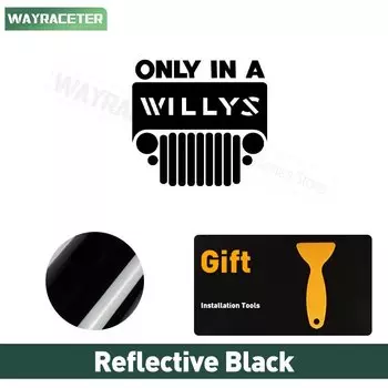Светоотражающая виниловая наклейка только в Willys, графическая наклейка на окно, крыло, багажник, наклейка для Jeep Wrangler JK JL TJ YJ CJ JLU Gladiator JT