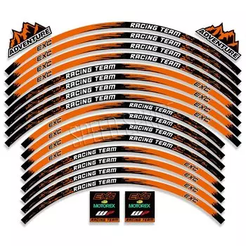 Светоотражающие аксессуары для мотоциклов EXC, наклейки на колеса, наклейки на обод, полосатая лента для KTM 125 200 250 300 350 400 450 500 525 530 EXC-F