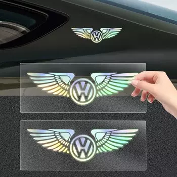 Светоотражающие красочные крылья ангела, лазерные наклейки с логотипом автомобиля для Volkswagen Mazda Opel Nissan Skoda Peugeot Citroen LEXUS Dacia
