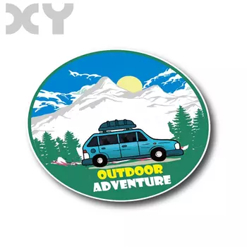 Светоотражающий тип автомобильных наклеек, Виниловая наклейка для открытого воздуха, кемпинга, путешествий, автомобиля, водонепроницаемая, 11 см x 11 см