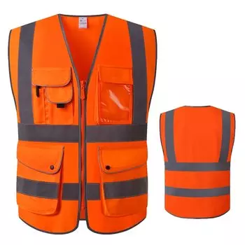 Светоотражающий велосипедный жилет, жилет высокой видимости, рабочая жилетка с карманами, ярко-розовый