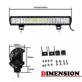 Световая балка для внедорожника, полноприводная, 18 дюймов, 20 дюймов, 23 дюйма, 25 дюймов, 28 дюймов, 36 дюймов, 44 дюйма, для джипа JK, UTV, квадроцикла, трактора, кроссовера, грузовика 4x4 Светодиодный Светодиодная панель световая панель фара дальнего света