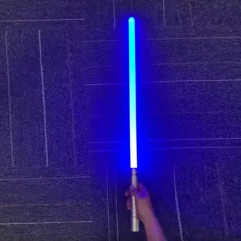 Световой меч 75 см, RGB, 7 цветов, сменная металлическая ручка, лазерный меч, тяжелая дуэль, звук, свет, столкновение, обесцвечивание, косплей, реквизит