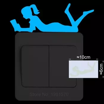 Светящаяся наклейка NICELET "Девушка, читающая книги"