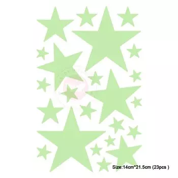 Светящиеся 3D звезды наклейки на стену