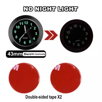 Светящиеся автомобильные часы в машине, кварцевые наручные часы с внутренней палочкой, 40 мм 43 мм