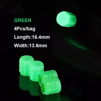 Светящиеся колпачки клапанов, флуоресцентные, зеленые, синие, светящиеся в ночное время автомобиля, мотоцикла, велосипедного колеса, ступица, авто украшение