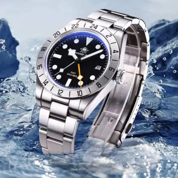 Светящиеся кварцевые часы ADDIESDIVE из нержавеющей стали с календарем, зеркальные водонепроницаемые Роскошные мужские часы в стиле ретро