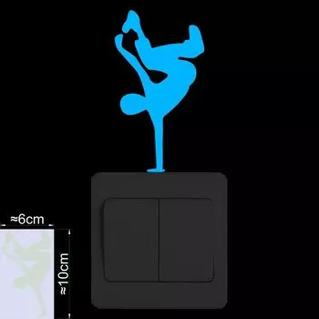 Настенный выключатель светящийся стикер карате Тхэквондо/Йога позы/ритмические гимнасты/Порционный танцевальный мальчик/Спортивное сердце/чарлидинг горячие сексуальные девушки