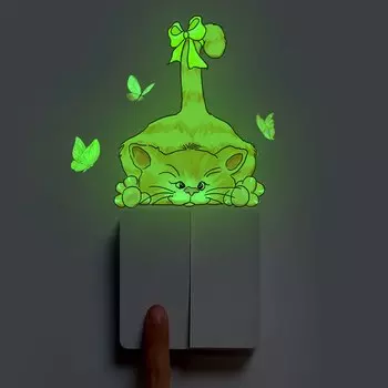Светящиеся наклейки HonC Лuminous Little Kitty Butterfly
