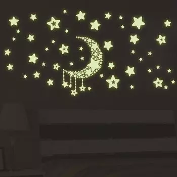 Светящиеся наклейки HonC звезда луна ПВХ