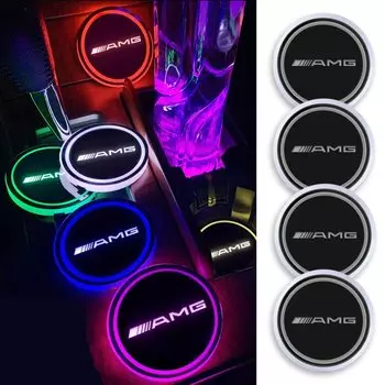 Светящийся светодиодный автомобильный держатель для стакана с водой, подставка для Mercedes Benz AMG Nissan Skoda Peugeot MINI Seat Chevrolet Kia Suzuki Audi