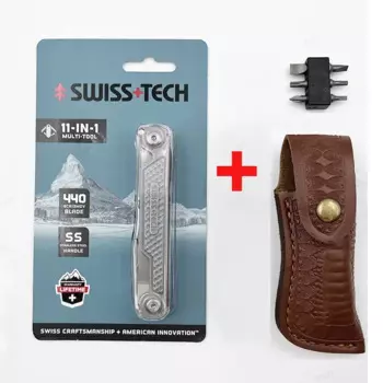 SWISS TECH 11 в 1, мини-многофункциональный нож, многофункциональные инструменты с ножницами, отвертка, EDC, открытый кемпинг, выживание