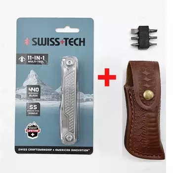 SWISS TECH 11 в 1, мини-многофункциональный инструмент, многофункциональные инструменты с ножницами, отвертка, EDC, ручной инструмент для выживания на открытом воздухе