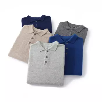 Свитер DjzDsm мужской кашемировый, однотонный вязаный Свободный пуловер с отворотом и тремя пуговицами, Осень-зима