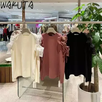 Свитер с длинным рукавом и круглым вырезом, без бретелек