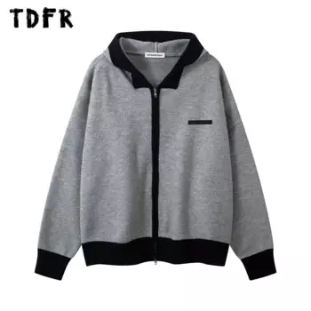 Свитер с капюшоном, кардиган, мужская повседневная уличная одежда, осень-зима, свободный вязаный свитер с длинными рукавами, мужской свитер