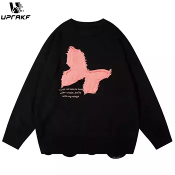 Свитер с вышивкой-бабочкой и бантом, Осенний