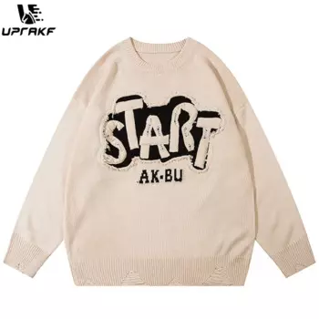 Свитер с вышивкой в виде букв, Осень-зима