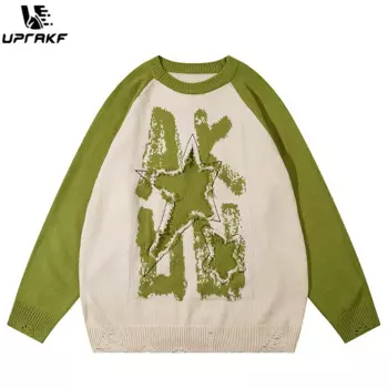 Свитер с вышивкой в виде звезд, на осень/зиму