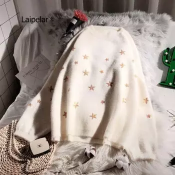 Свитер женский мохеровый, с длинным рукавом, с блестками