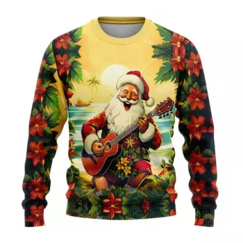 Свитер женский с 3D-принтом Санта-Клауса, Y2k