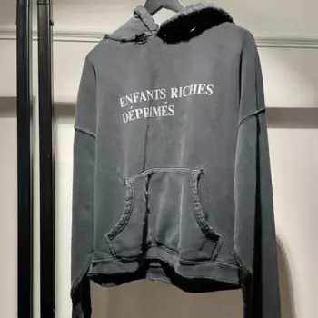 Свитшот детский черный с капюшоном и капюшоном