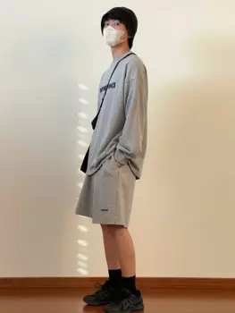 Свитшот мужской однотонный с буквенным принтом, 2022