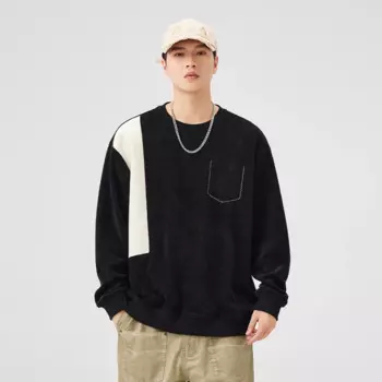 Свитшот мужской свободного покроя, с круглым вырезом