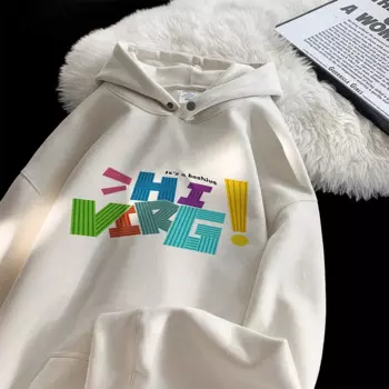 Свитшот с капюшоном в стиле Харадзюку для мужчин и женщин, свитшот с креативными надписями и граффити, свободная повседневная замшевая толстовка с капюшоном, Осень-зима