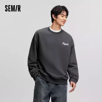 Свитшот Semir мужской с мультяшным принтом, свободная повседневная Уличная одежда контрастных цветов с вышивкой, модный топ, зима 2024
