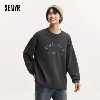 Свитшот Semir Мужской Свободного Покроя, осень 2024, новый спортивный стиль, свитшот с принтом в стиле ретро для пары
