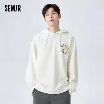 Свитшот Semir мужской зимний, Повседневная Удобная теплая кофта оверсайз с разноцветным буквенным принтом соли, теплый топ