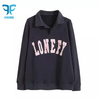 Свитшот женский махровый с надписью, на весну-осень