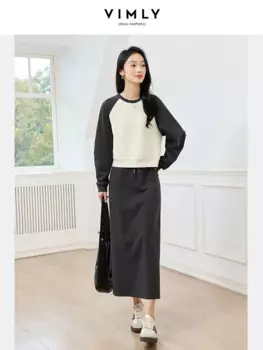 Свитшот женский прямой с разрезом сзади, на осень