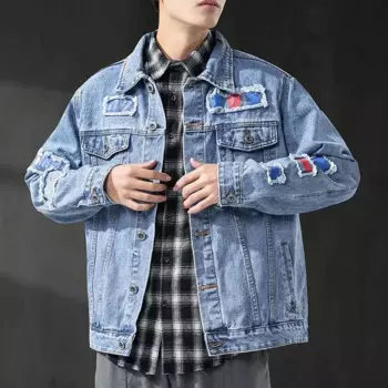 Свободное повседневное ковбойское пальто для мужчин Джинсовые куртки-карго Мужские эластичные модные корейские дизайнерские Y2k по самой низкой цене Мужская одежда Rock Lxury