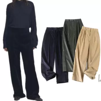 Свободные штаны Jenny & Dave, Женские французские модные вельветовые повседневные брюки с высокой талией