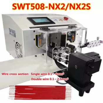 SWT508-NX2 Автоматическая машина для зачистки и скручивания двойных проводов Машина для зачистки кабеля для одинарной проволоки 0,1-4,0 мм2