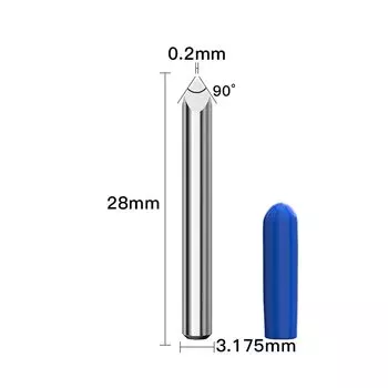 SYLIFE Карбидные фрезы для гравировки 15-90 градусов 1/8", набор из 10