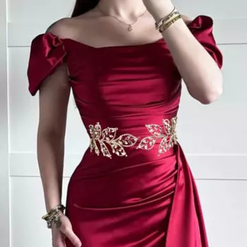 SZ017 Sliver Gold Color Rhinestone Waist Wedding Bride Dress Belt Formal Belts Chain Bridesmaid Accessories Jeweled Dress Belt