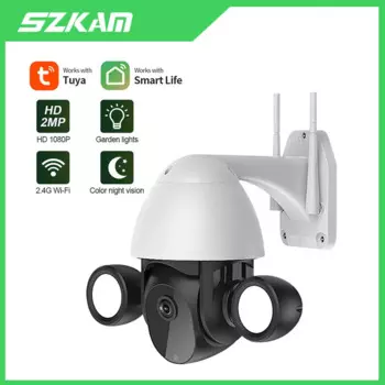 SZKAM 3MP IP Камера WI-FI на открытом воздухе видео-охранного видеонаблюдения для домашнего применения Sureveillance работает с Tuya Smart Life Smartlife с приложением