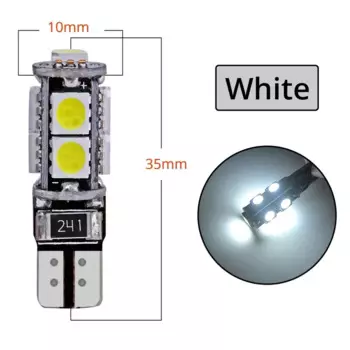 T10 W5W 194 5050 9smd Автомобильный светодиодный светильник CANBUS 12 В без ошибок для номерного знака Приборная панель Внутренняя лампа Клиновой угловой светильник для чтения Белый