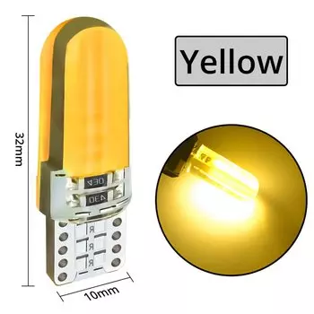 T10 W5W Белый Красный Силикагель Багажник Лампа указателя поворота Клиновый номерной знак Светодиодный автомобильный габаритный фонарь Купол для чтения Авто Парковочная лампа