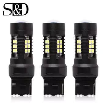 T20 W21W LED W21/5W LED WY21W 7440 7443 Светодиодная лампа T25 3157 P27/7W Автомобильный стоп-сигнал заднего хода указатель поворота Белый Красный Желтый 12 В