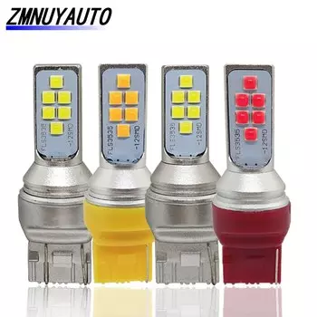 T20 W21W WY21W 7440 7443 Светодиодный 12 3535SMD Автомобильный указатель поворота 1200 лм W21/5 Вт Автоматическая лампа Янтарный Желтый Белый Красный