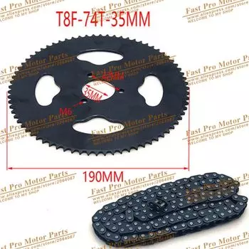 T8F 136 звеньев цепи 74T 35 мм задние колеса для 43cc 49cc Minimoto мопед скутеры 2 тактный двигатель карманный велосипед мини Quad ATV