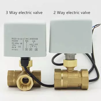 Т-образный Трехходовой электрический клапан, двухходовой моторизованный латунный шаровой клапан, AC220 в, резьба G1/2 G3/4 G1,J19094